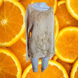Coldwater Creek Women's Ramie-Cotton Scoop Neck Pullover‎ Knitted Sweater Size L